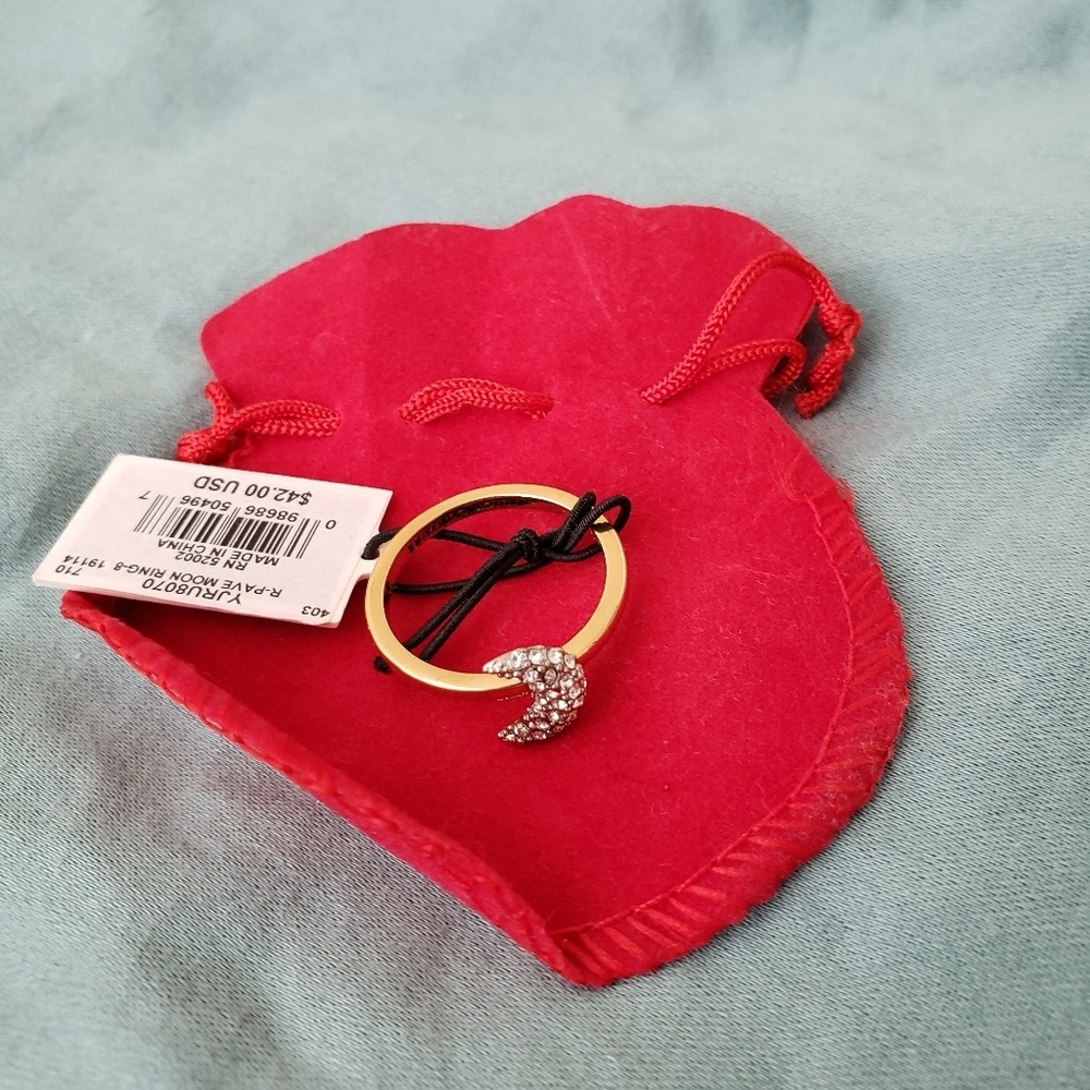 Juicy couture pave moon ring